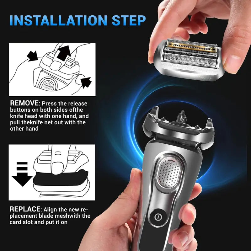 Electric Razor Replacement Head for Braun Series 9 Pro 94M - Compatible with 9030S 9040S 9050CC 9070CC - 1 Pack