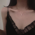 Minimalist Heart & Angel Wings Pendant Necklace Silver Tone with Cubic Zirconia