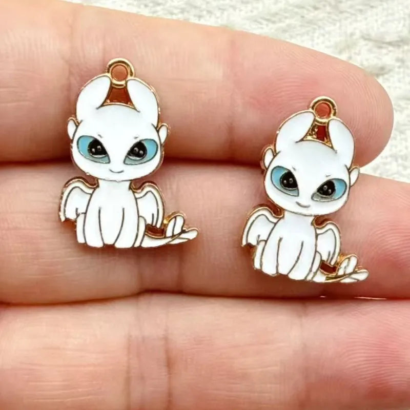 10pcs Dragon Charm Jewelry Charms for DIY Necklace Earrings Keychain Crafting