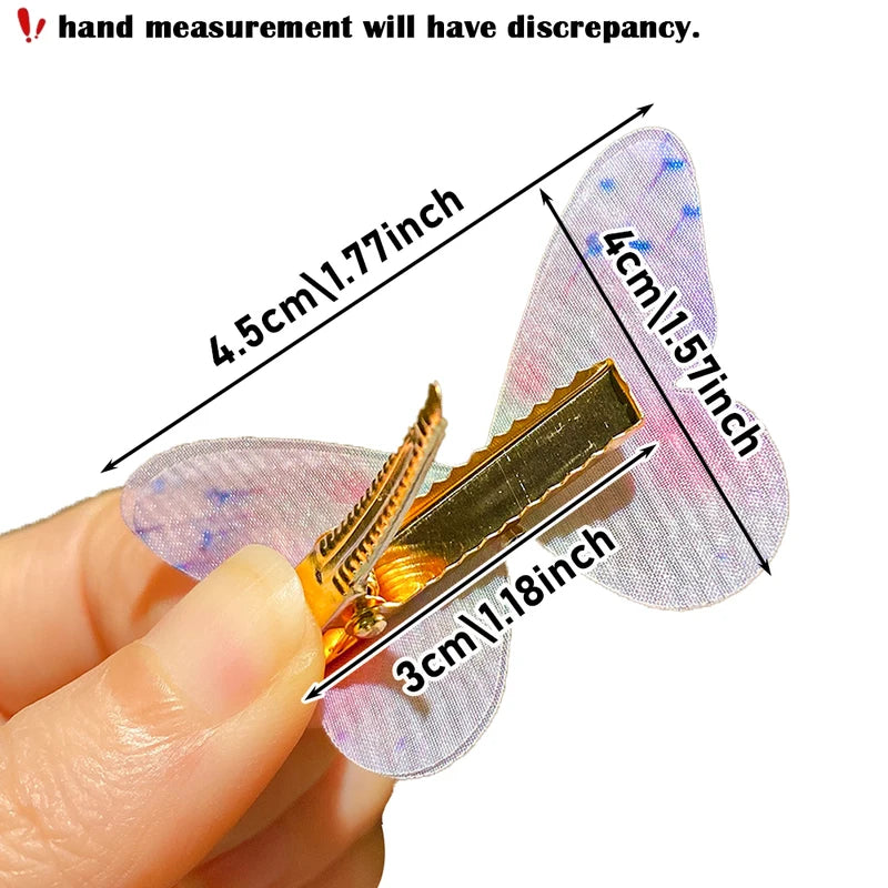 36-Piece Color Gradient Butterfly Hairpins Set for Girls - Elegant Hair Accessories