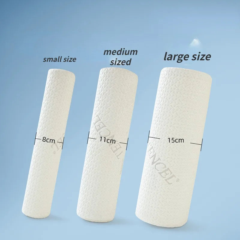 Memory Foam Cervical Neck Roll Pillow Bolster Support for Bed Yoga Legs Back