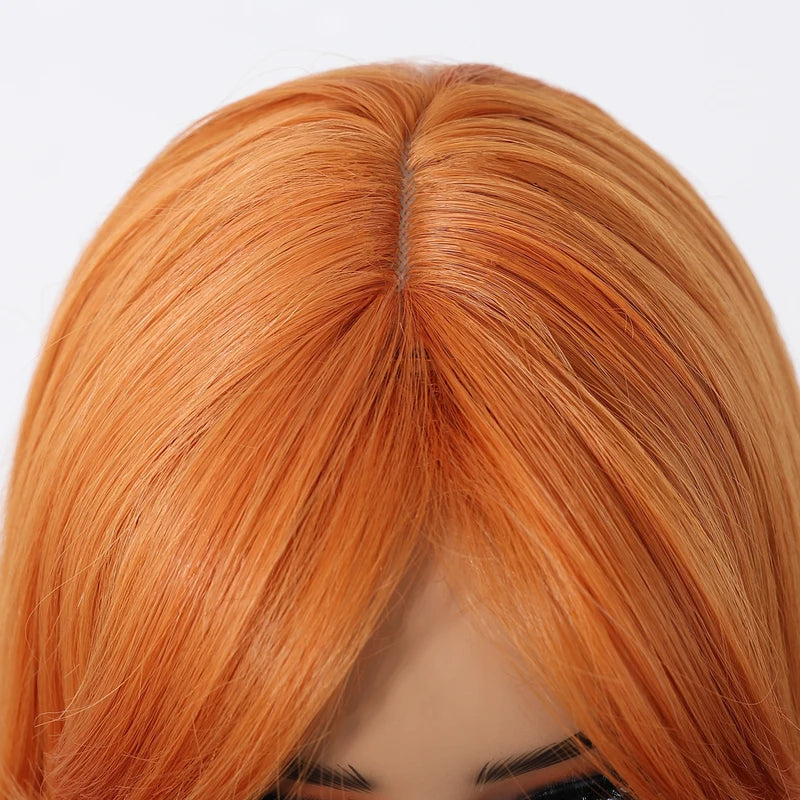 Long Wavy Cosplay Wig with Bangs - Heat Resistant Synthetic Hair for Women