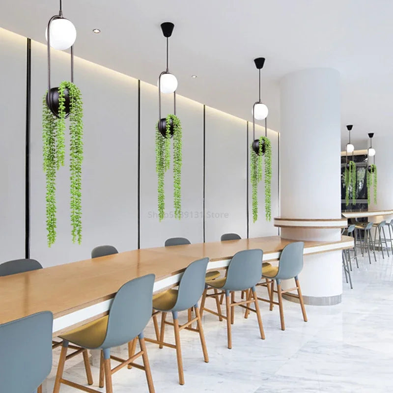 Modern LED Pendant Lights for Indoor Living Room & Dining Area - Black & Blue Variants