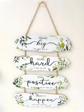Rustic Wooden Inspirational Wall Decor Sign with Quotes for Home & Holiday