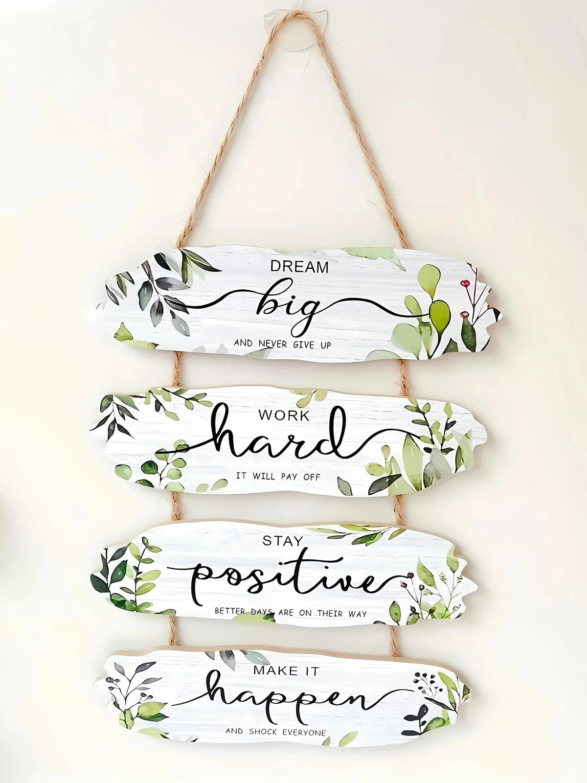Rustic Wooden Inspirational Wall Decor Sign with Quotes for Home & Holiday