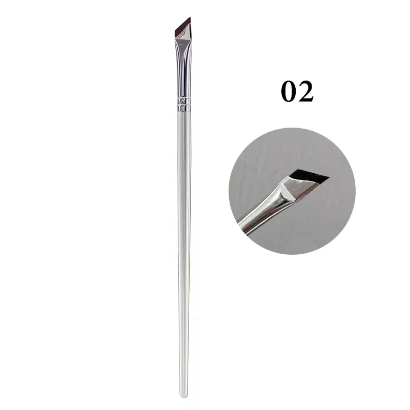 Professional Angled Eyeliner & Eyebrow Makeup Brush Set - Fine Detail Brushes