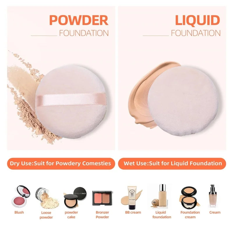Set of 5 Makeup Sponges - Velvet Foundation & Powder Puff Blenders for Face