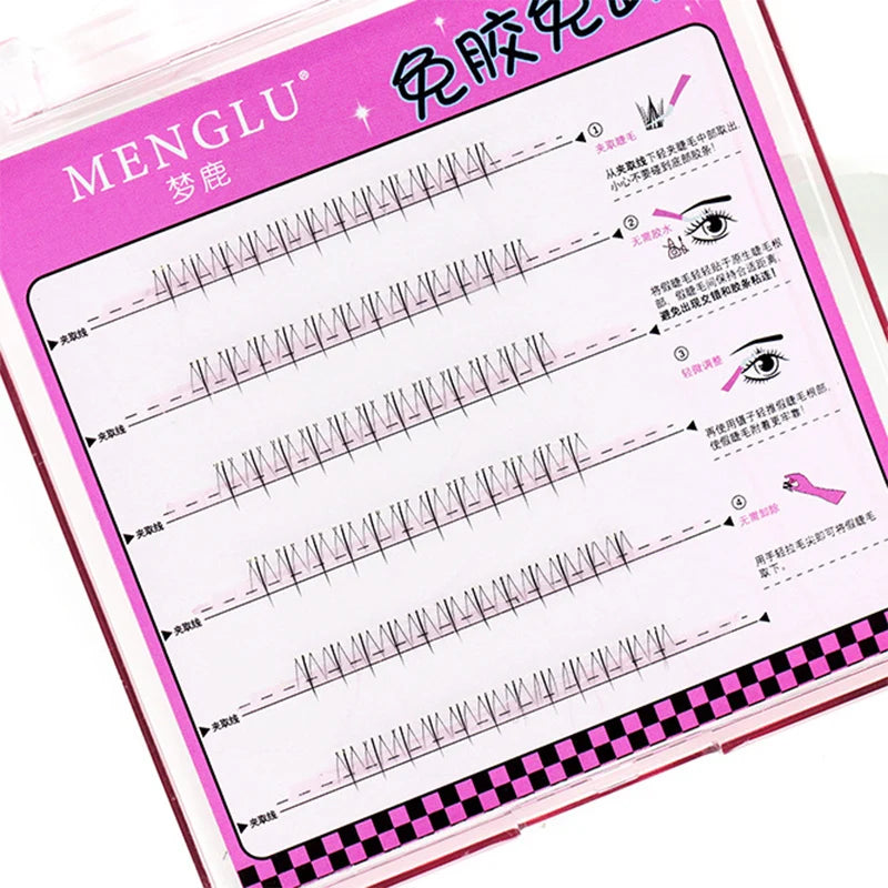 Self-Adhesive Cluster Eyelashes No Glue Reusable False Lash Extensions