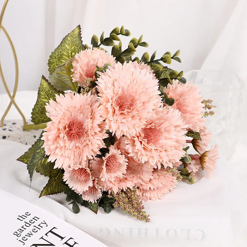 Artificial Sunflower Gerbera Flower for Wedding & Home Decor, Realistic Fake Plant