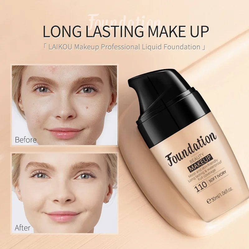 Liquid Foundation Makeup Waterproof Full Coverage BB Cream - Long Lasting Face Concealer