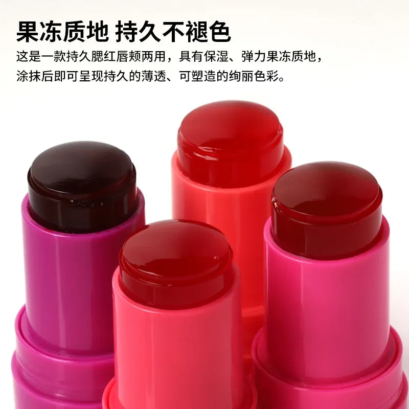 Multi-Use Jelly Tint Blush Stick for Lips Cheeks & Eyes - Water Moisturizing Cream Contour Makeup