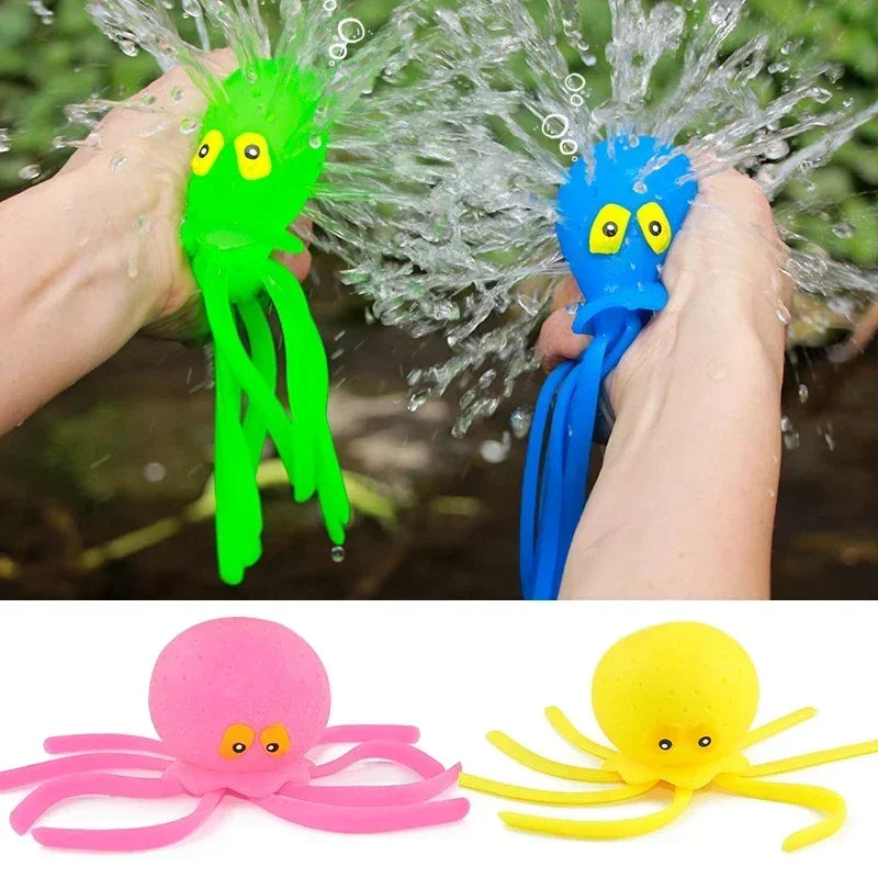 Baby Bath Toys Sponge Water Absorbing Octopus Stress Relief Play Water Toy for Children