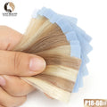 Natural Human Hair Extensions Tape-In Weft - Double-Sided, Black Blonde Brown Options