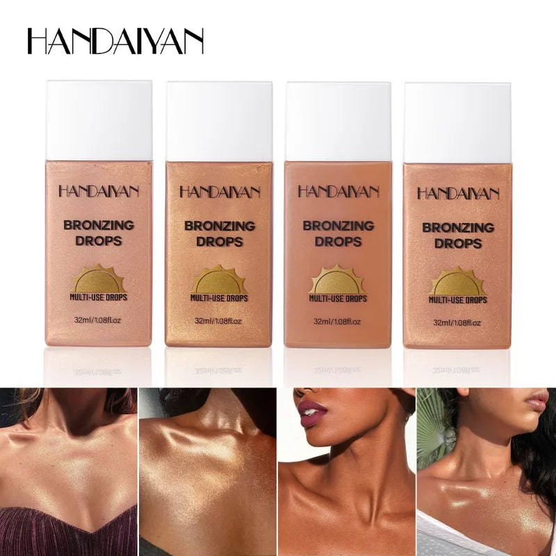 Waterproof Face & Body Foundation Lotion with Shimmer and Long-Lasting Tan