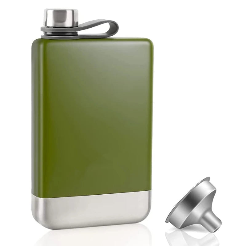 Premium 9oz Stainless Steel Hip Flask with Funnel - Leakproof Whiskey & Liquor Bottle