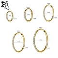 Stainless Steel Hoop Earrings 6/8/10/12MM Round Stud Jewelry for Piercings