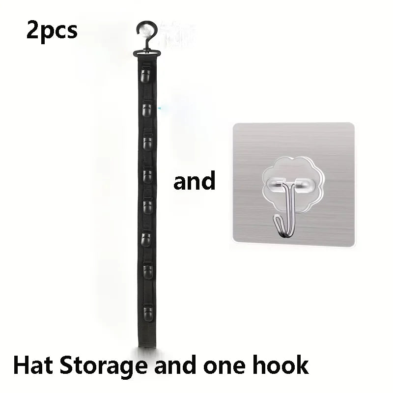 Hat Storage Organizer Set with 8 Clips for Wardrobe Closet Accessories