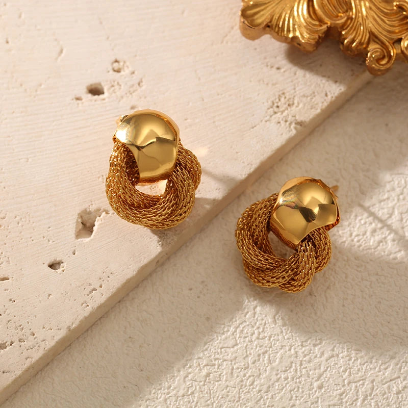 Small Gold Color Stud Earrings for Women - Waterproof Jewelry Gift