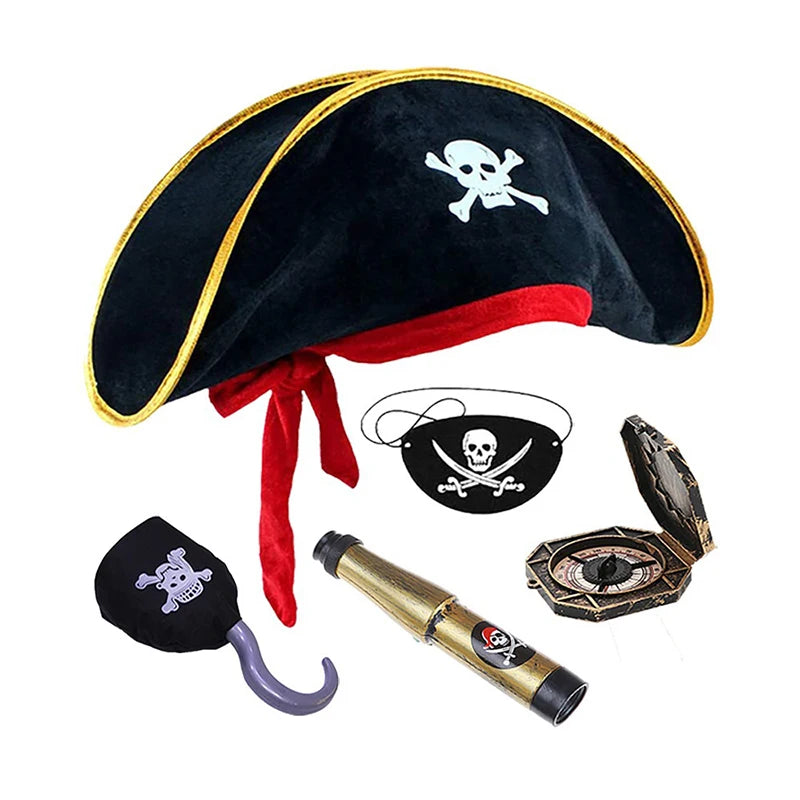 Pirate Captain Hat Costume Accessory for Halloween Parties Kids & Adults