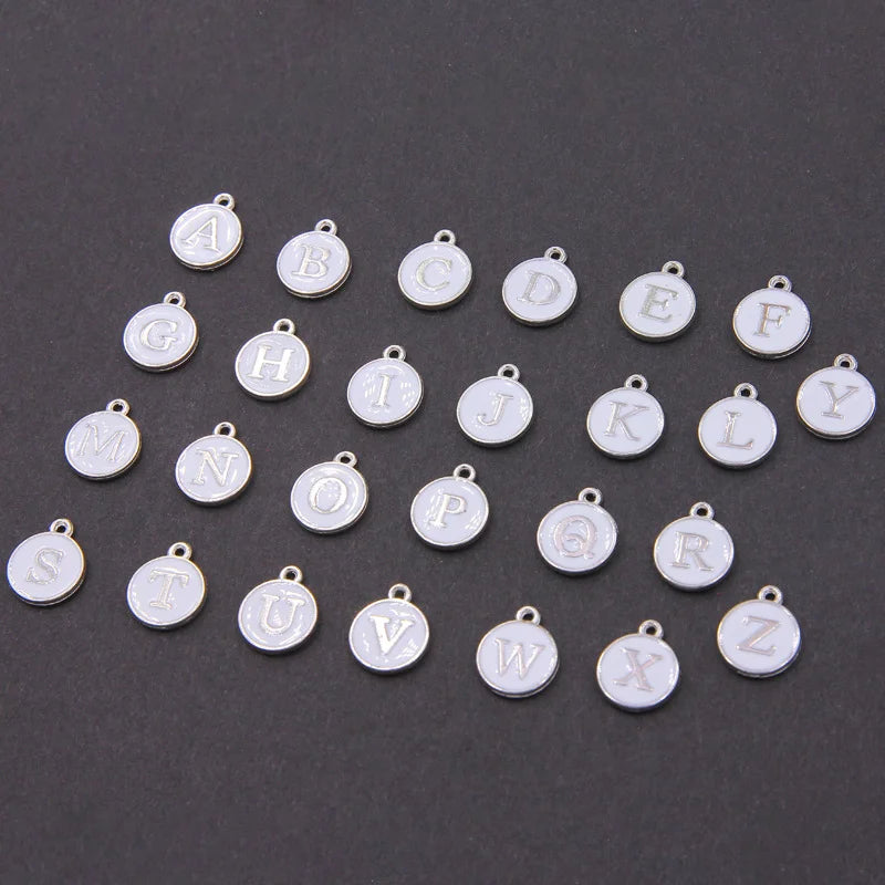 10PCS Initial Letter Enamel Charms for Jewelry Making Handmade DIY Bracelets & Earrings