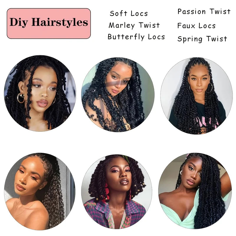 Synthetic Afro Twist Hair Extensions 8 Pcs for Women - Kinky Marley Braiding