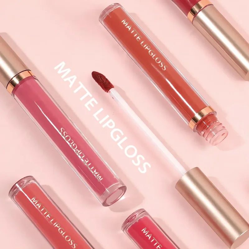 Matte Lip Gloss Set - Moisturizing Long-Lasting Lip Makeup in Multiple Colors