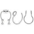 3Pcs Fake Nose Ring Magnetic Septum Hoop No Piercing Stainless Steel Horseshoe