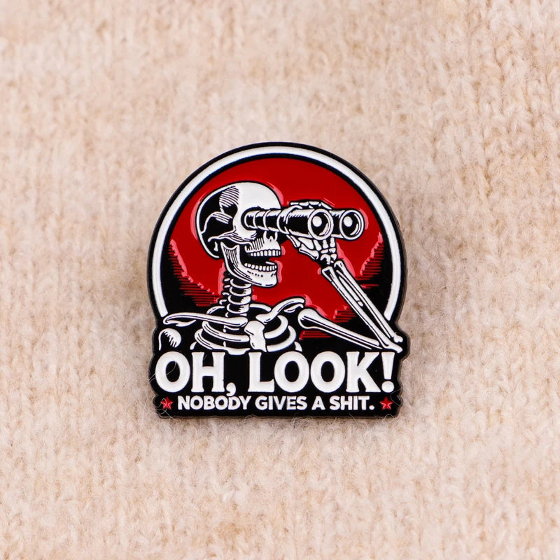 Skeleton Enamel Pin Brooch - Funny Sarcastic Jewelry Accessory for Clothing and Bags