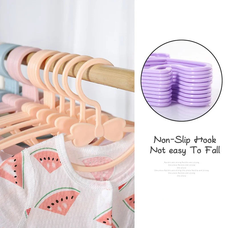 Baby Clothes Hangers 10-Pack Kids Wardrobe Display Clips Non-Toxic Plastic