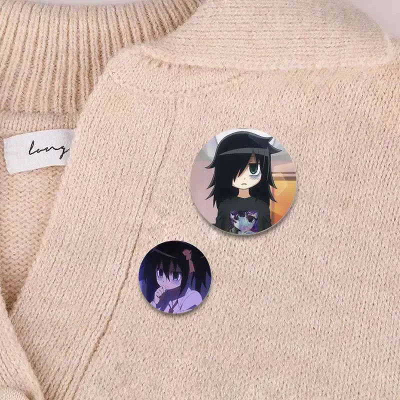 Anime Badge Pin - Tomoko Kuroki Cartoon Cosplay Accessories for Bags & Clothes