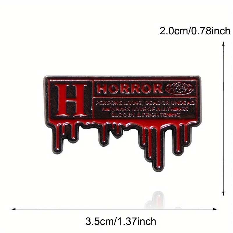 Halloween Letter Brooch Live Dead Emblem Badge - Horror Costume Accessory