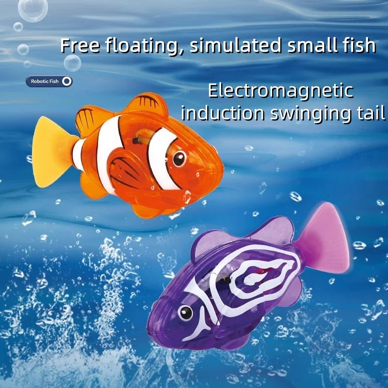 Baby Fish Swimming Toy Light-Up Sensor Water Play Bath Toy - Realistic Clownfish