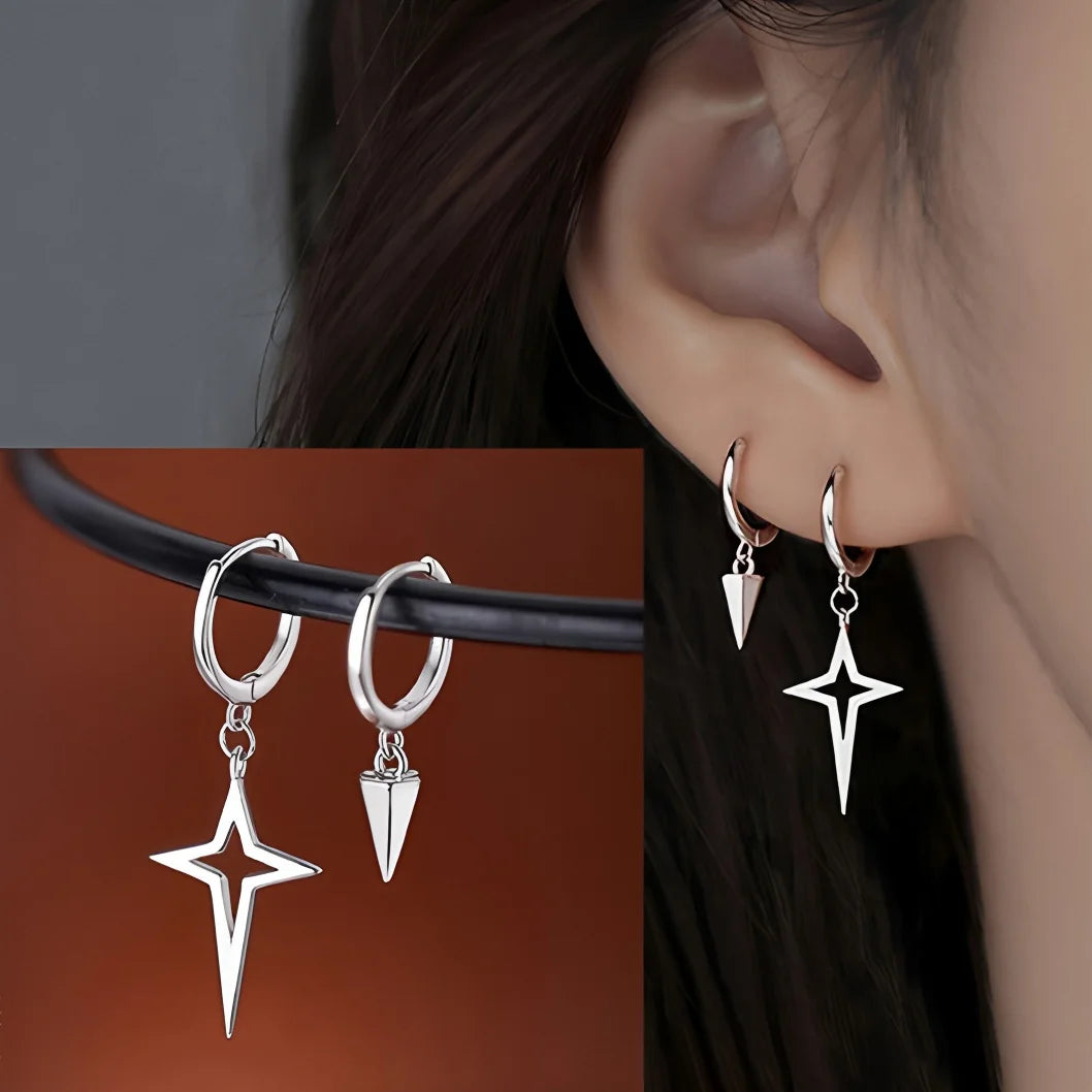 Sterling Silver Geometric Stud Earrings for Women - Versatile Jewelry Gift