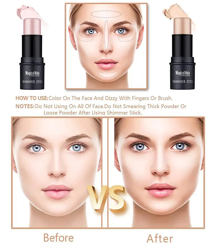 Multi-Color Highlight Stick Makeup Contouring & Shimmer Powder for Face Women Cosmetics
