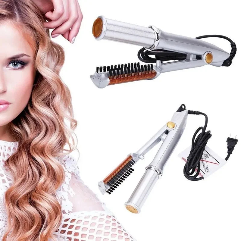 2-in-1 Professional Rotating Hair Curler & Straightener Styler