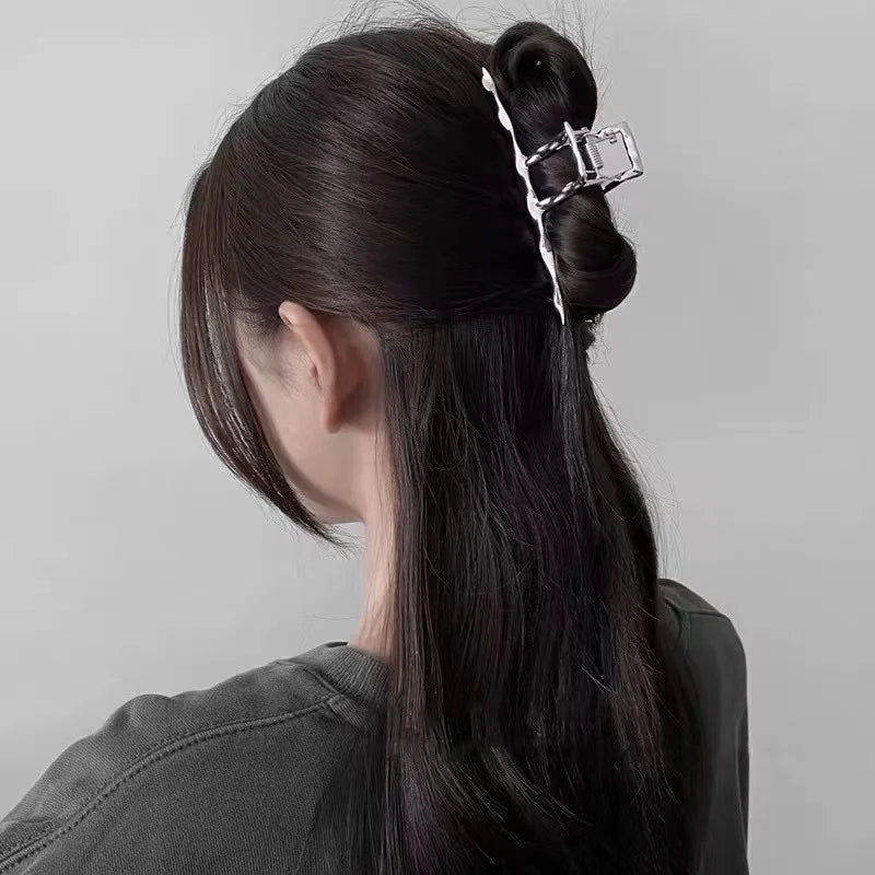 Irregular Cross Design Hair Claw Ponytail Holder Nonslip Geometric Hair Accessory
