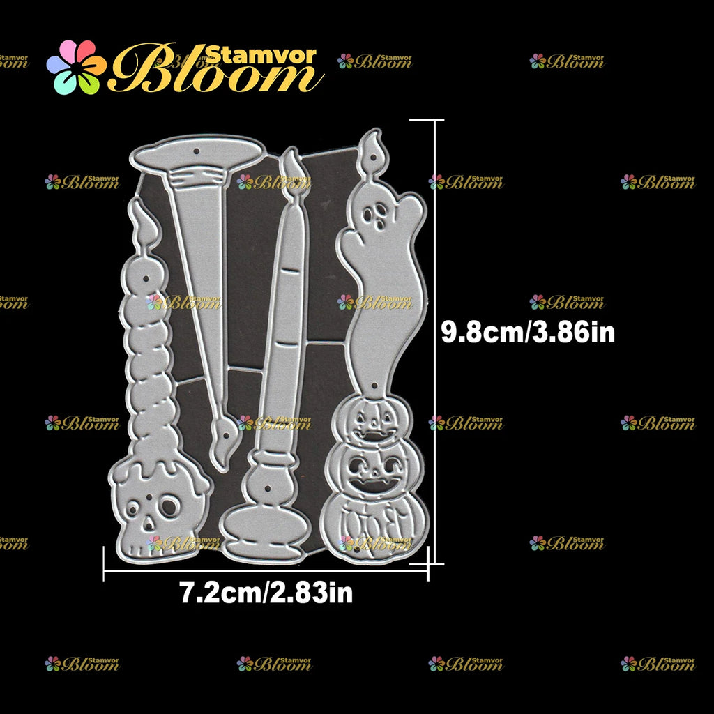 Halloween Skull and Pumpkins Metal Cutting Dies for Scrapbooking and Embossing