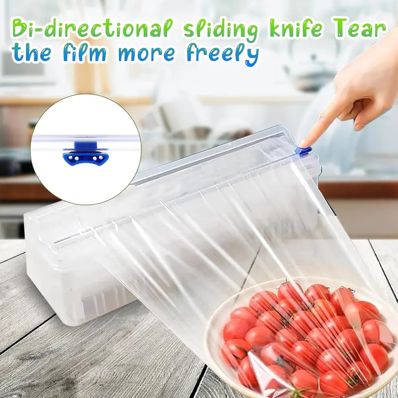 Reusable Plastic Wrap Dispensers & Foil Cutter Set - Kitchen Food Wrap Tools