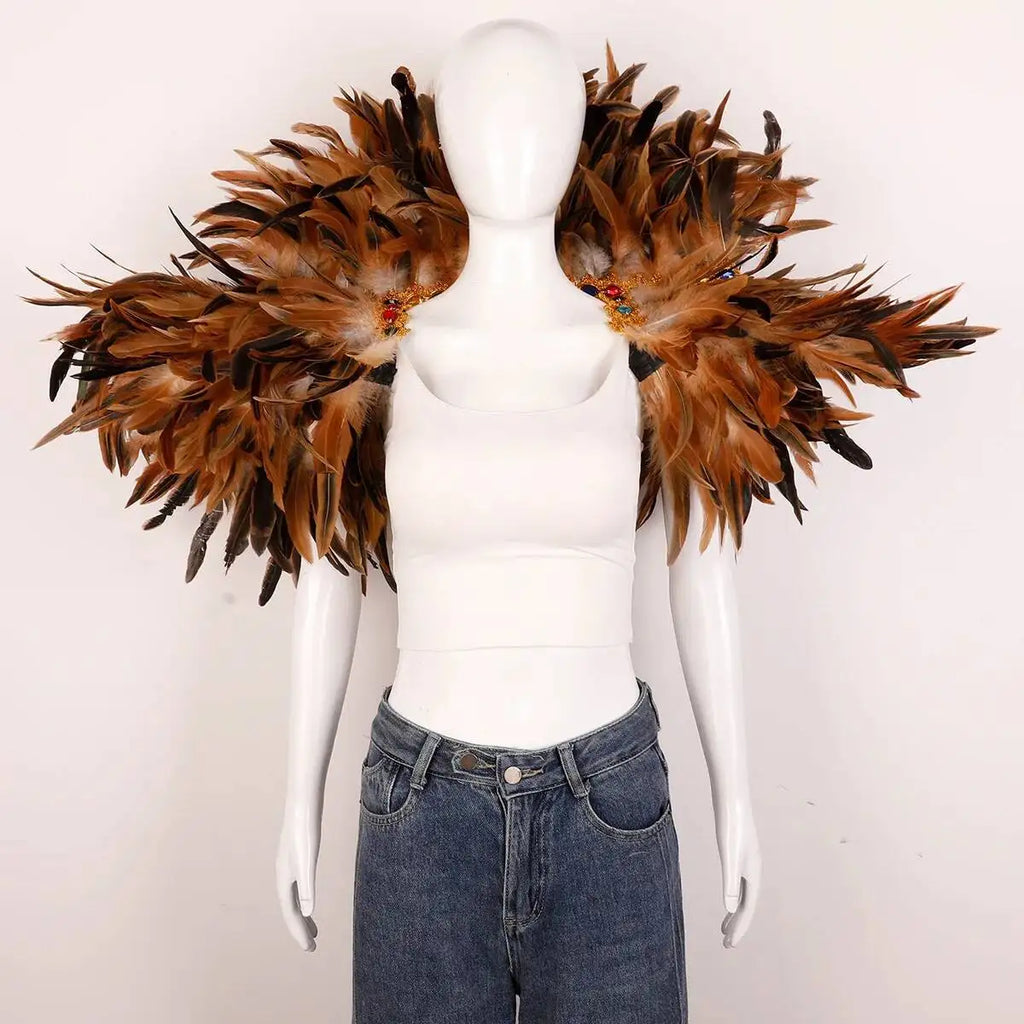 Unisex Feather Shawl for Costume Role Play and Party Wear