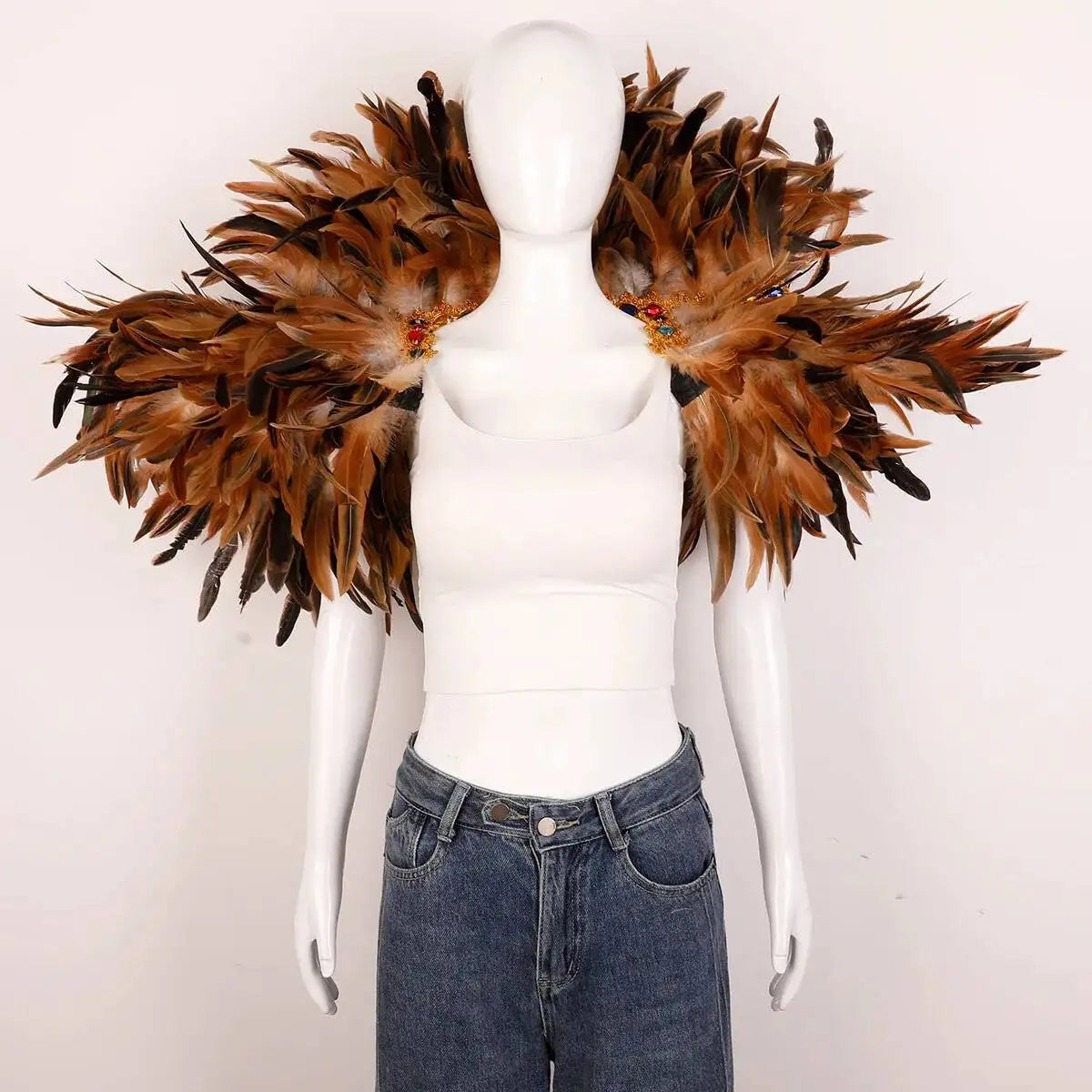 Unisex Feather Shawl for Costume Role Play and Party Wear