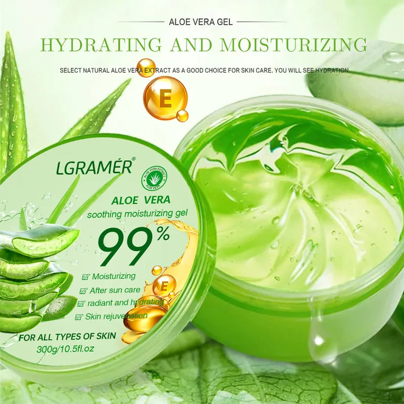 Moisturizing Aloe Vera Gel for Face - Deep Nourishing, Non-Sticky Skin Care, 300g