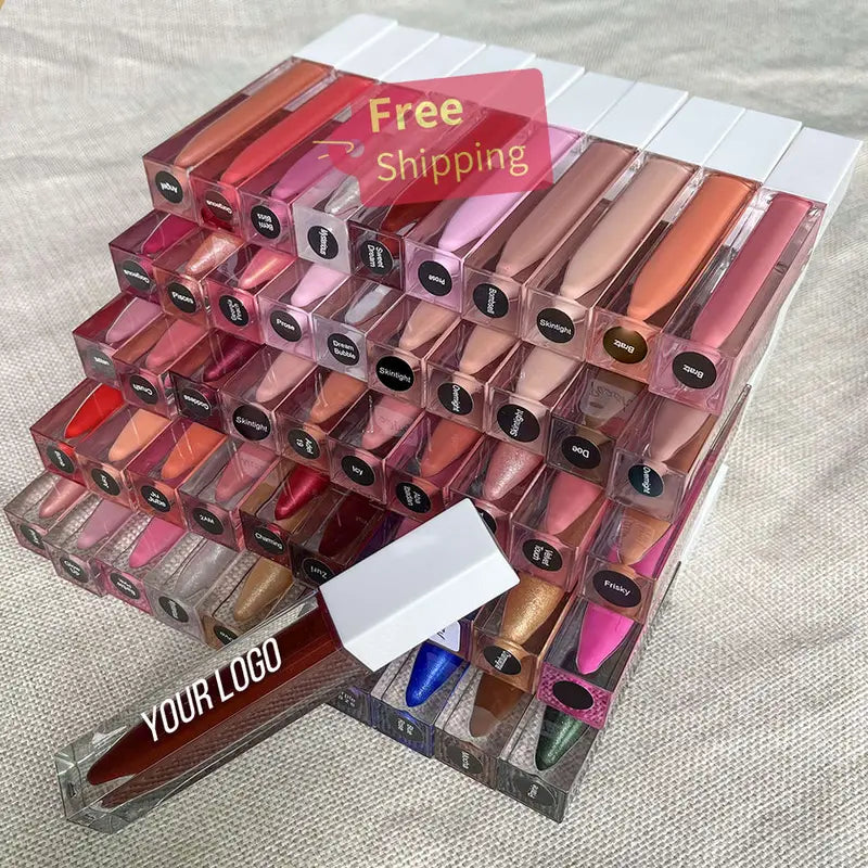 Custom Private Label Matte Liquid Lipstick Waterproof Lip Gloss in White Tube Wholesale