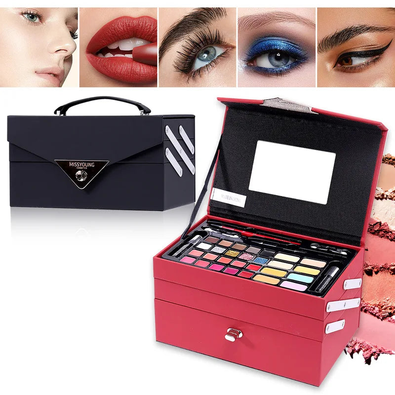 All-in-One Makeup Gift Set for Women – Eyes, Lips, Brows & Glitter Palette