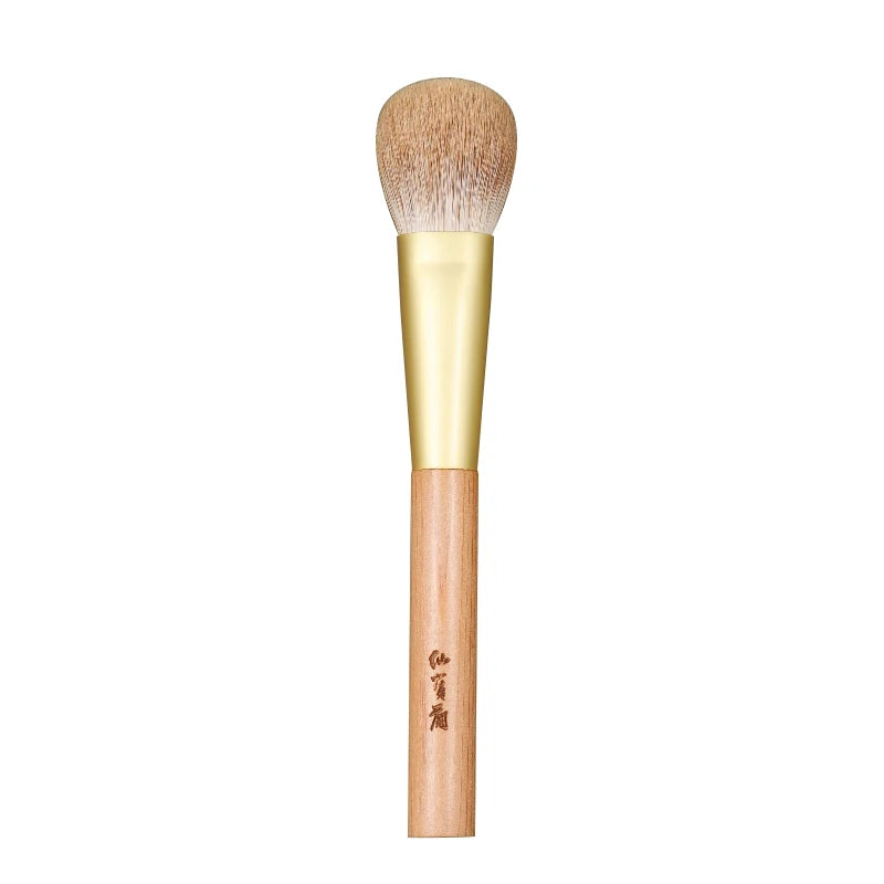 Vintage Snow Fox Hair Makeup Brush with Yakusugi Wood Handle - Flat Blush Brush