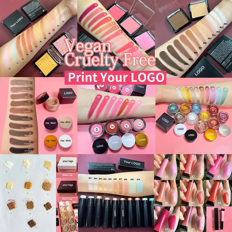 10pcs Pink Blush Palette Wholesale Makeup Set Custom Logo Private Label Matte Face Powder