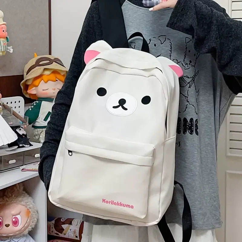 Kids & Adult Waterproof Nylon School Backpack - Large Capacity Cartoon Embroidery