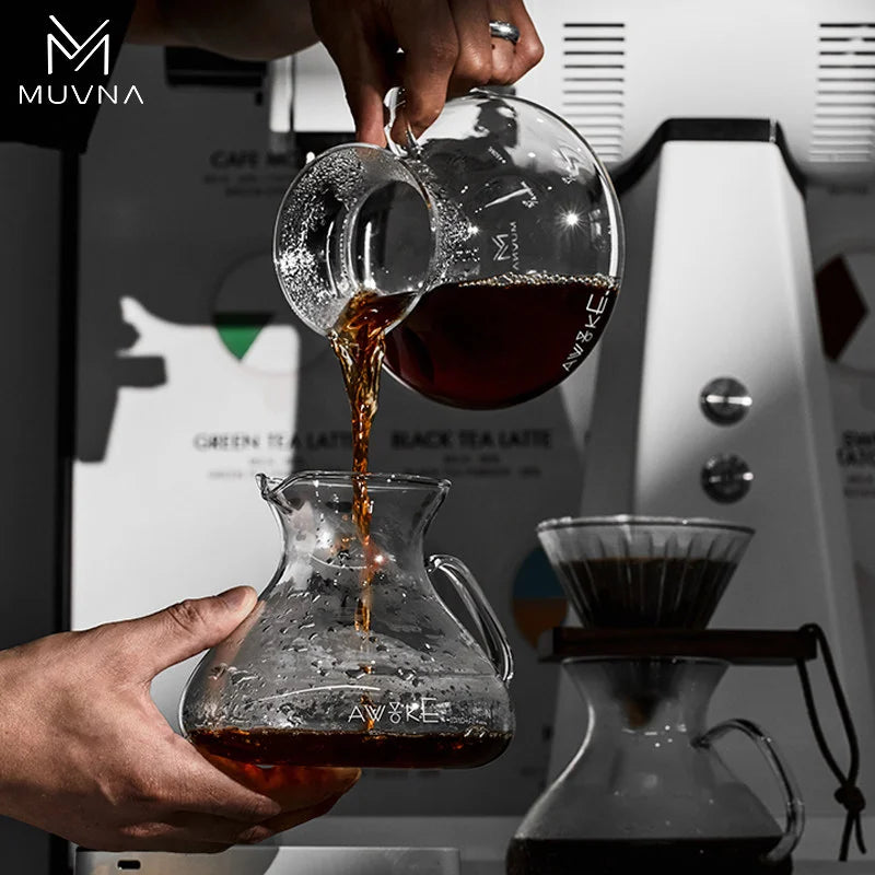 Handmade Glass Coffee Tornado Pitcher 450ML Heat-Resistant Pouring Sharing Pot