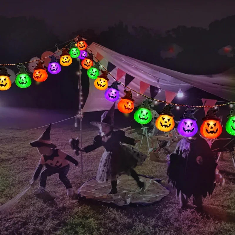 Halloween String Lights with Black Hat Pumpkin Fairy Lights - Indoor & Outdoor Decor
