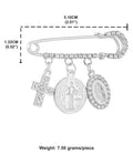 Catholic Medal Paperclip Brooch Lapel Pin Religious Jewelry Gift