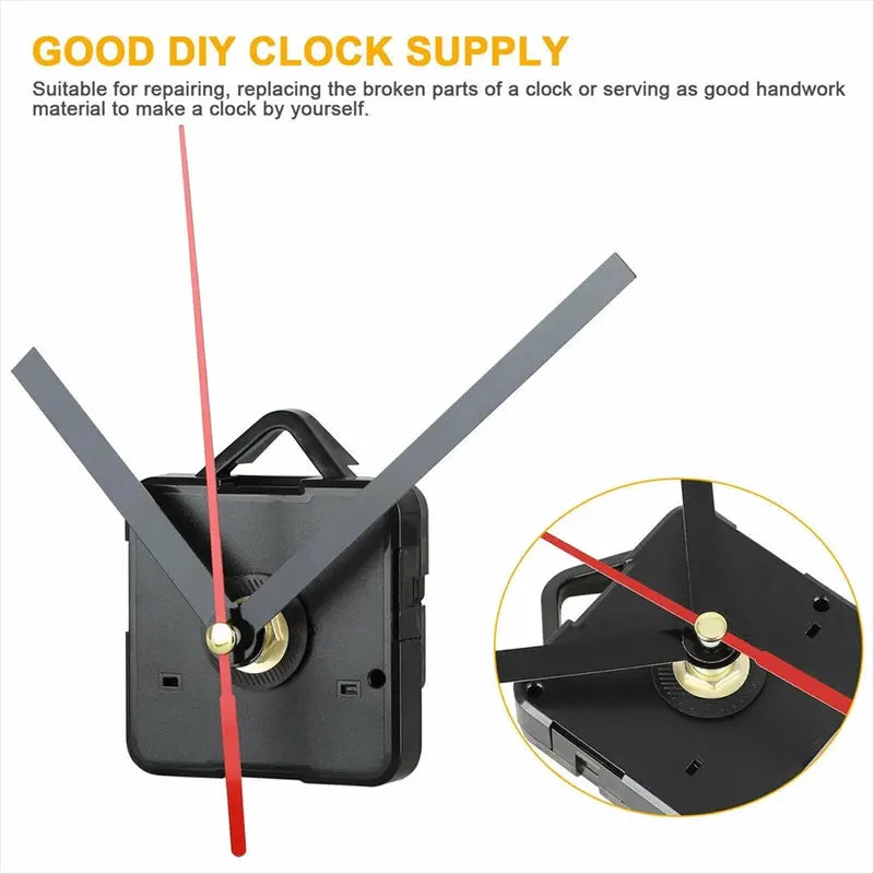 Silent Quartz Clock Movements with Hands Kit - DIY Wall Clock Repair Parts